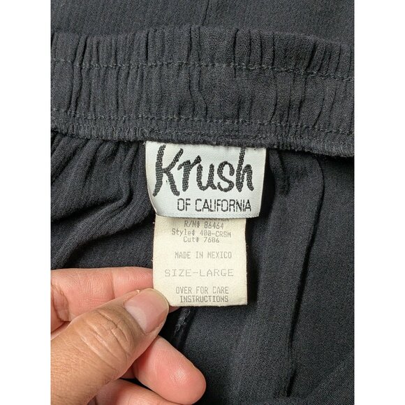 Vintage Krush of California Midi Skirt Size L Crinkle Button Up Witchy 90s Boho - Picture 8 of 10